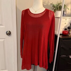 Eileen Fisher Vibrant Red Tunic Top